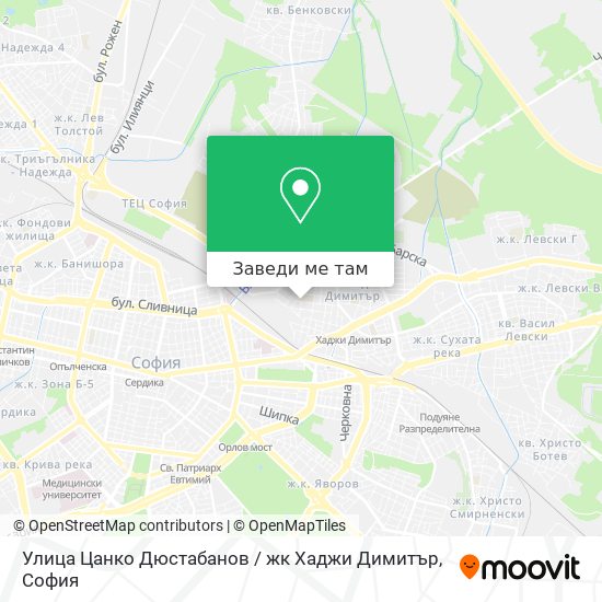 Улица Цанко Дюстабанов / жк Хаджи Димитър карта