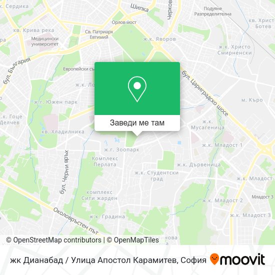 жк Дианабад / Улица Апостол Карамитев карта