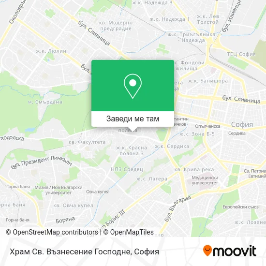 Храм Св. Възнесение Господне карта