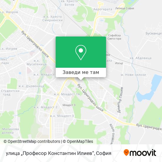 улица „Професор Константин Илиев“ карта
