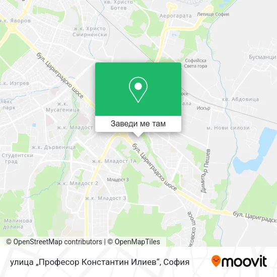 улица „Професор Константин Илиев“ карта