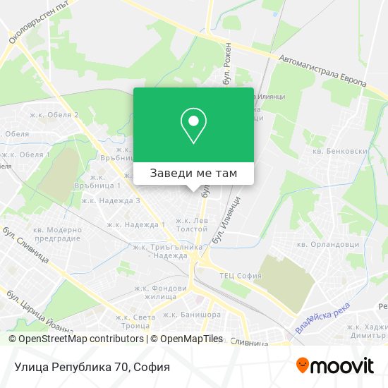 Улица Република 70 карта