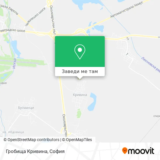 Гробища Кривина карта