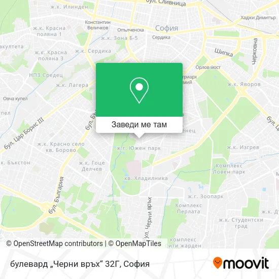 булевард „Черни връх“ 32Г карта