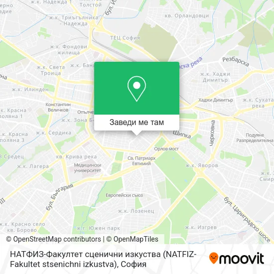 НАТФИЗ-Факултет сценични изкуства (NATFIZ-Fakultet stsenichni izkustva) карта