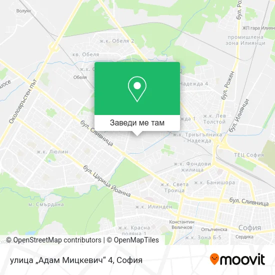 улица „Адам Мицкевич“ 4 карта