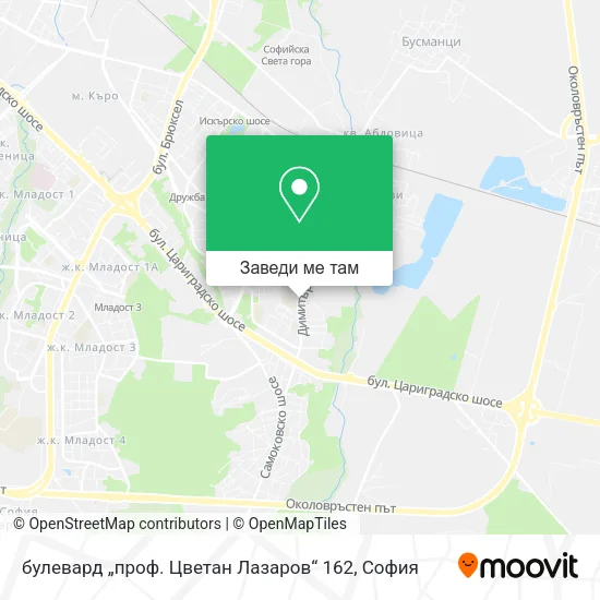 булевард „проф. Цветан Лазаров“ 162 карта