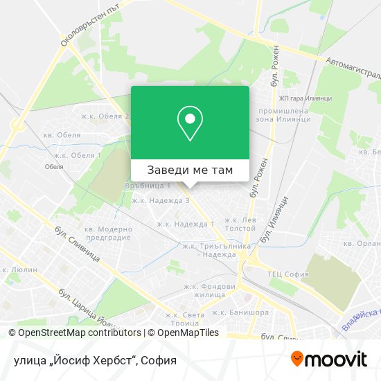 улица „Йосиф Хербст“ карта