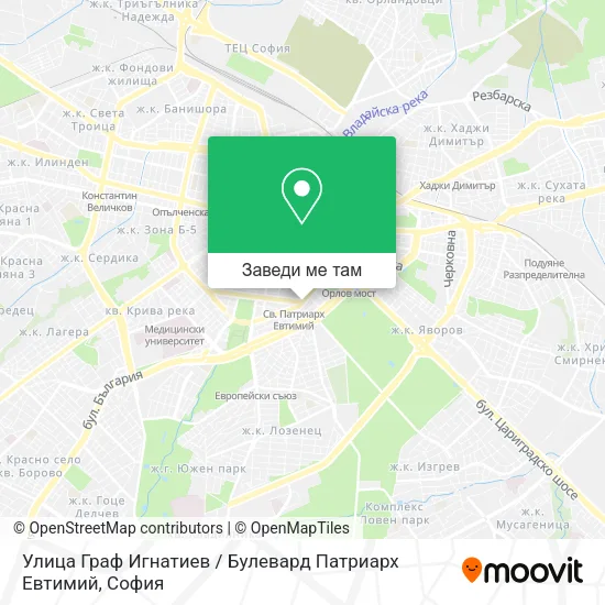 Улица Граф Игнатиев / Булевард Патриарх Евтимий карта