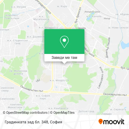 Градинката зад бл. 348 карта