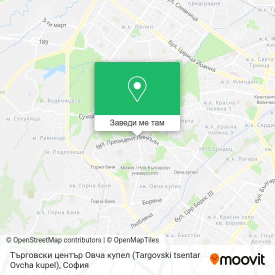 Търговски център Овча купел (Targovski tsentar Ovcha kupel) карта