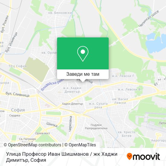 Улица Професор Иван Шишманов / жк Хаджи Димитър карта
