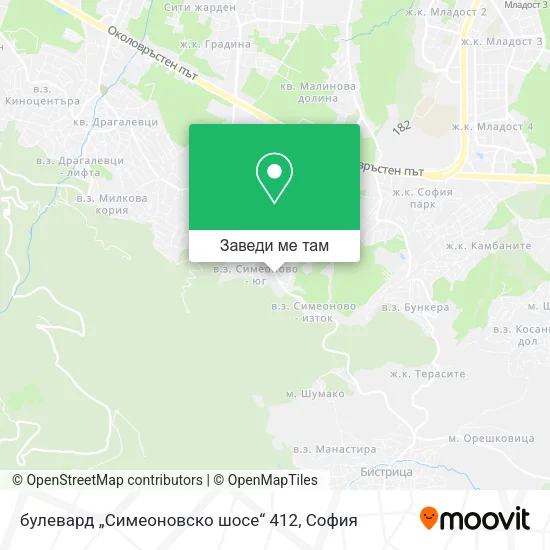 булевард „Симеоновско шосе“ 412 карта