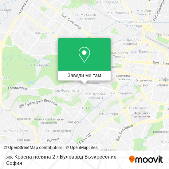 жк Красна поляна 2 / Булевард Възкресение карта