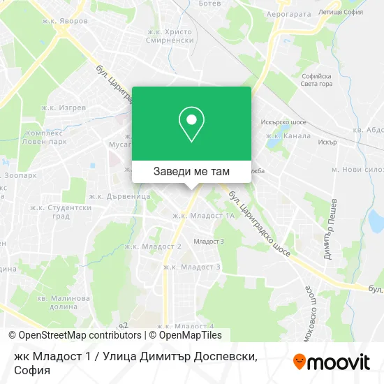 жк Младост 1 / Улица Димитър Доспевски карта