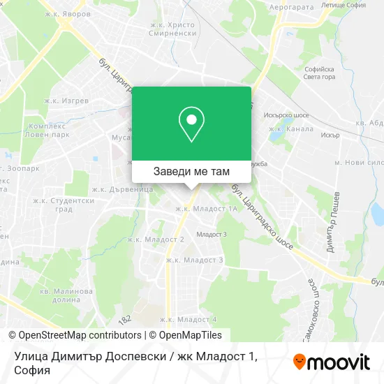 Улица Димитър Доспевски / жк Младост 1 карта