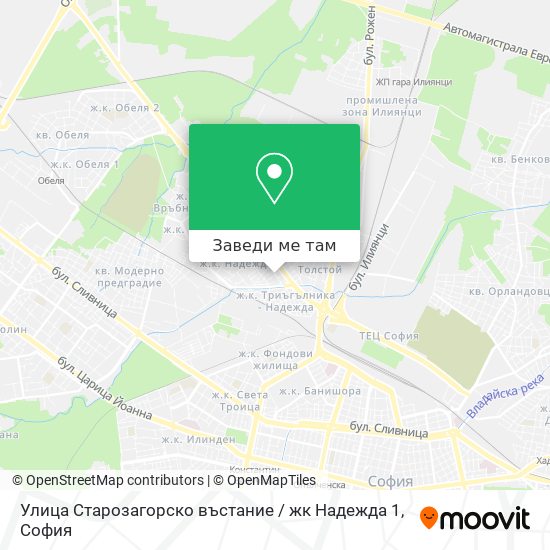 Улица Старозагорско въстание / жк Надежда 1 карта