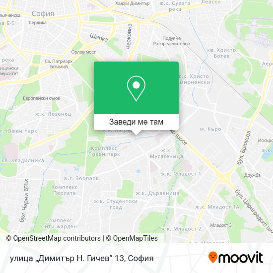 улица „Димитър Н. Гичев“ 13 карта