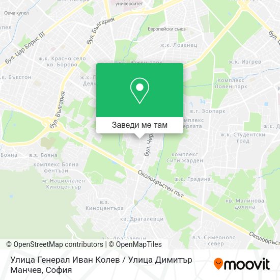 Улица Генерал Иван Колев / Улица Димитър Манчев карта
