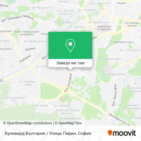 Булевард България / Улица Пирин карта