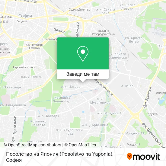 Посолство на Япония (Posolstvo na Yaponia) карта