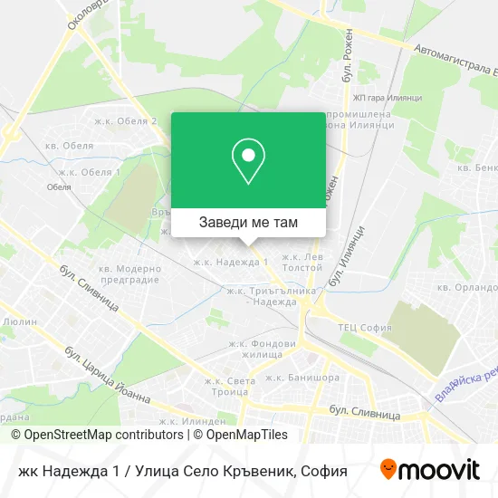 жк Надежда 1 / Улица Село Кръвеник карта
