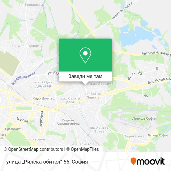 улица „Рилска обител“ 66 карта