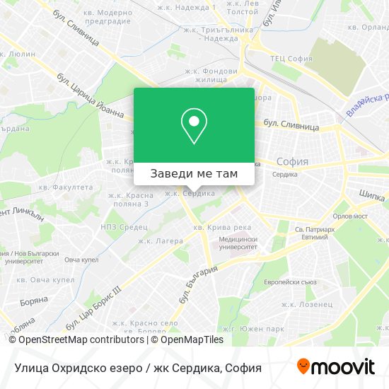 Улица Охридско езеро / жк Сердика карта