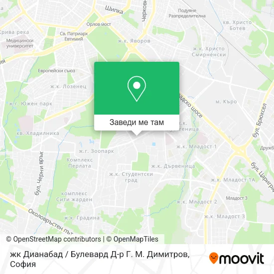 жк Дианабад / Булевард Д-р Г. М. Димитров карта
