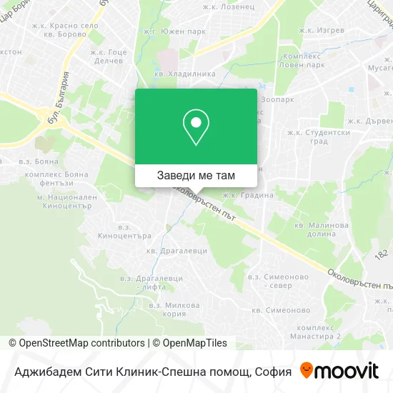 Аджибадем Сити Клиник-Спешна помощ карта