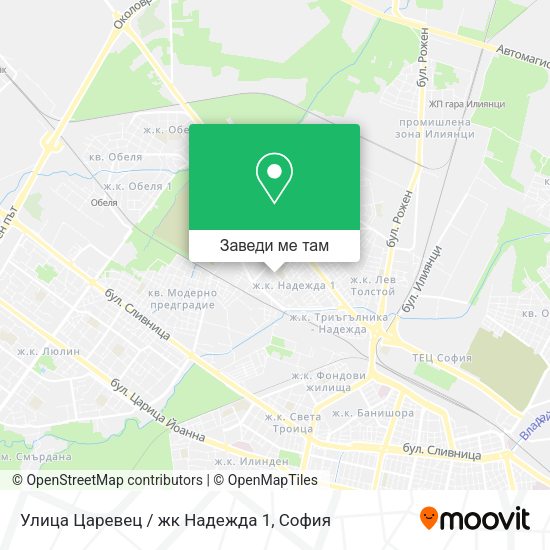 Улица Царевец / жк Надежда 1 карта