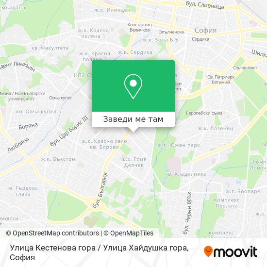 Улица Кестенова гора / Улица Хайдушка гора карта