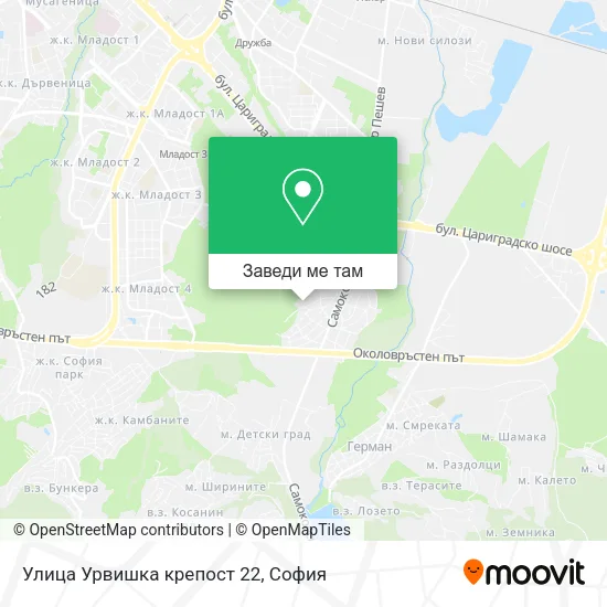 Улица Урвишка крепост 22 карта