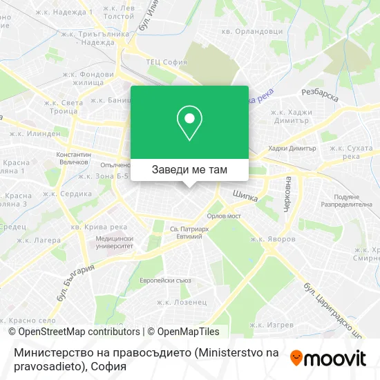 Министерство на правосъдието (Ministerstvo na pravosadieto) карта