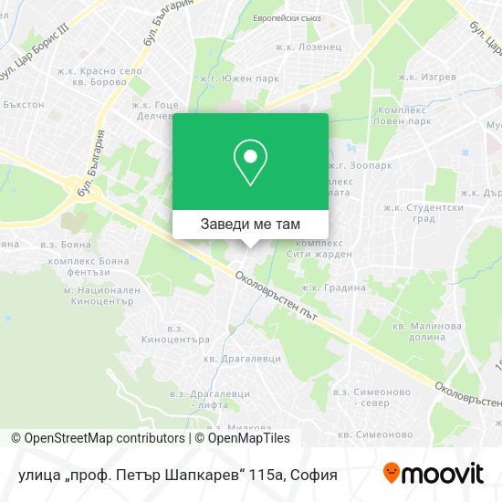 улица „проф. Петър Шапкарев“ 115a карта