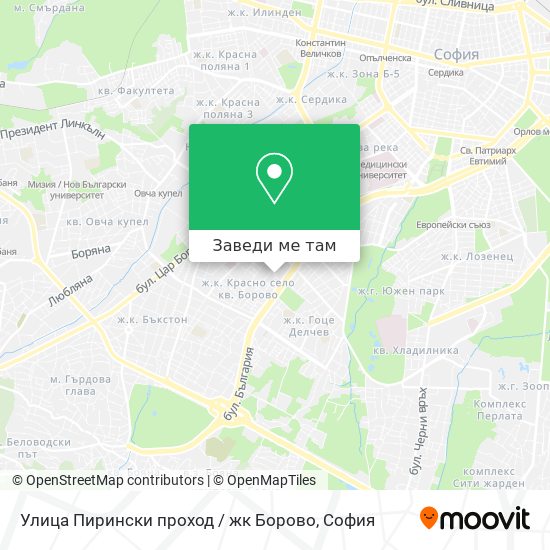 Улица Пирински проход / жк Борово карта