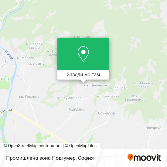Промишлена зона Подгумер карта