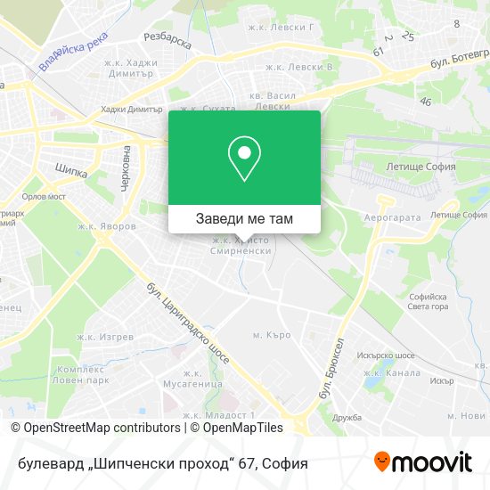 булевард „Шипченски проход“ 67 карта