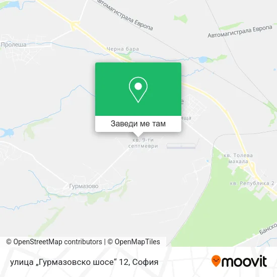 улица „Гурмазовско шосе“ 12 карта