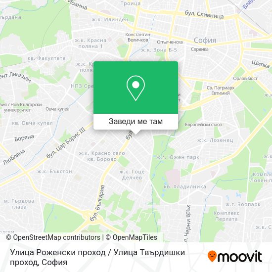 Улица Роженски проход / Улица Твърдишки проход карта