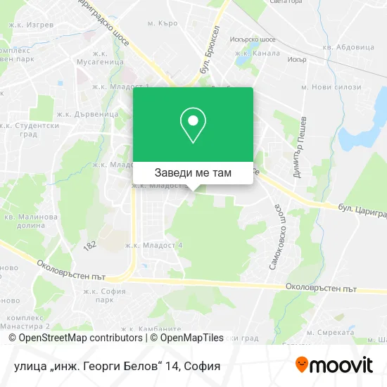 улица „инж. Георги Белов“ 14 карта
