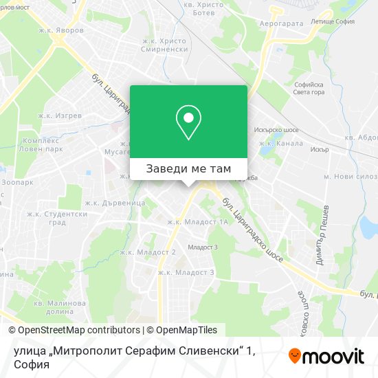 улица „Митрополит Серафим Сливенски“ 1 карта