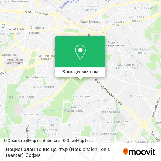 Национален Тенис център (Natsionalen Tenis tsentar) карта