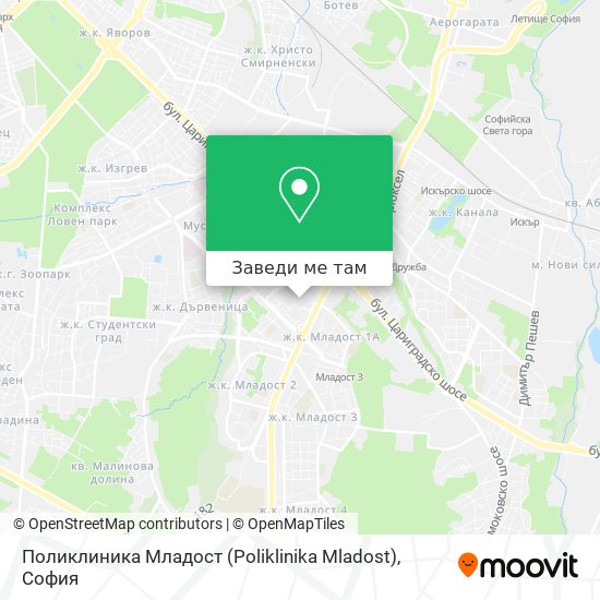 Поликлиника Младост (Poliklinika Mladost) карта