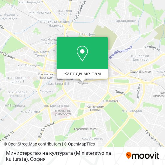 Министерство на културата (Ministerstvo na kulturata) карта