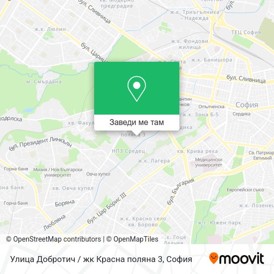 Улица Добротич / жк Красна поляна 3 карта