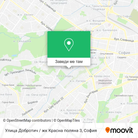Улица Добротич / жк Красна поляна 3 карта