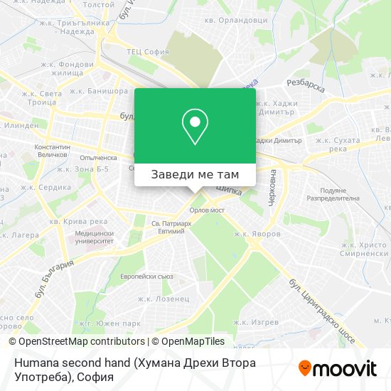 Humana second hand (Хумана Дрехи Втора Употреба) карта