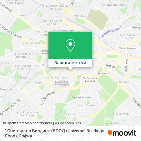 "Юнивърсъл Билдингс"ЕООД (Universal Buildings Eood) карта