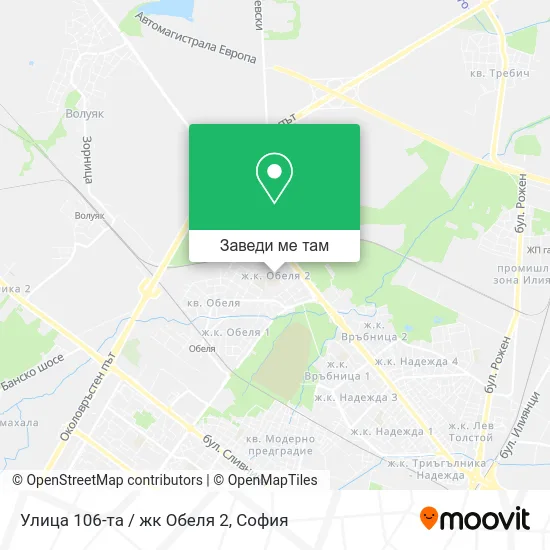 Улица 106-та / жк Обеля 2 карта